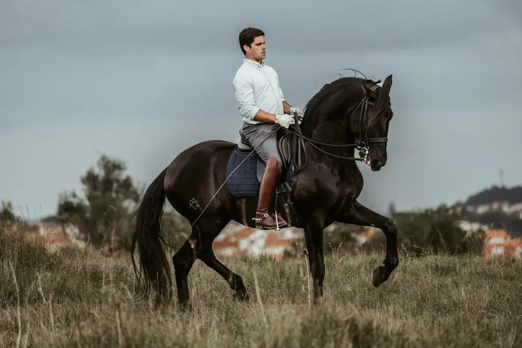 Mike Ferreira Classical Rider and Trainer riding Ozono at Lusitano Heritage