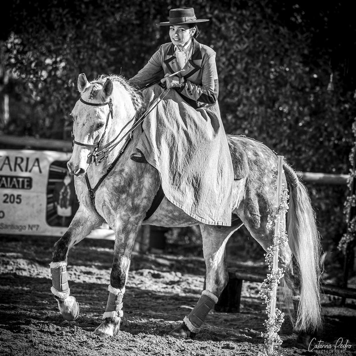 carolina conde young portuguese side saddle rider in portuguese costume teacher at lusitano heritage